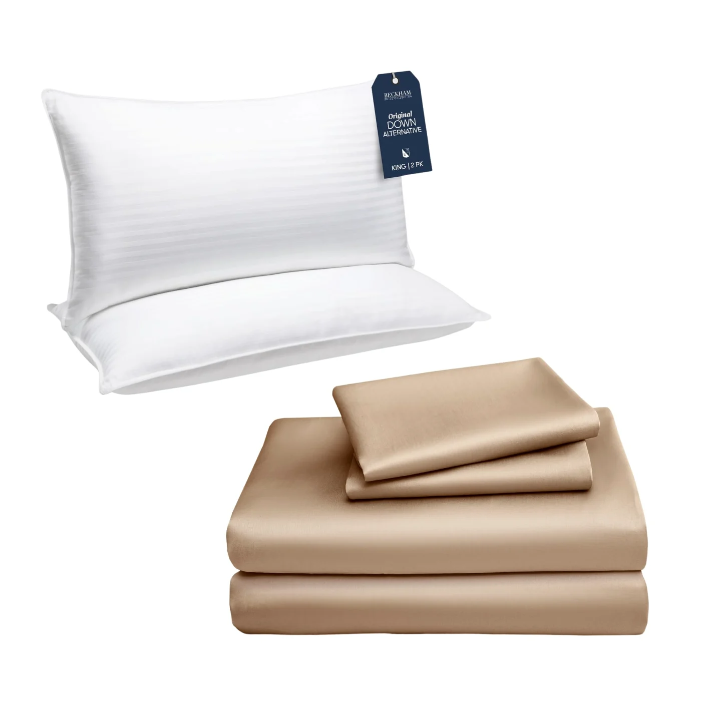 Down Alternative Bedding Bundle King, Set of 4, Sand
