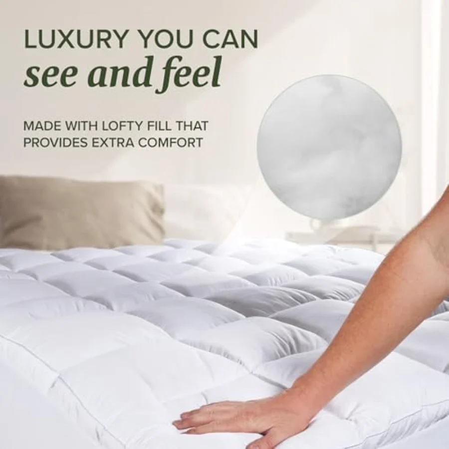Deep Pocket Mattress Pad Queen, White, view 4