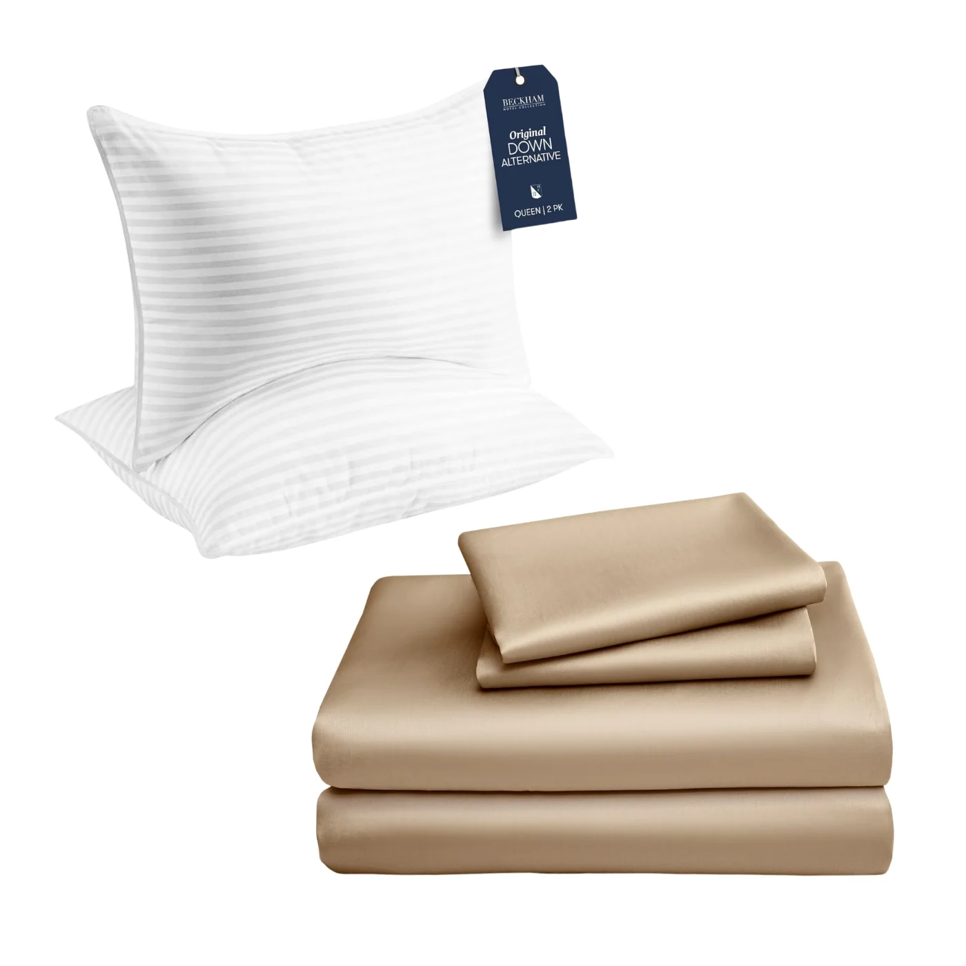 Down Alternative Bedding Bundle Queen, Set of 4, Sand