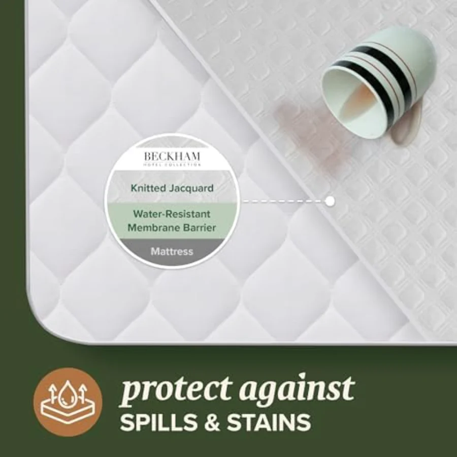 Hotel-Grade Viscose Blend Mattress Protector Full, view 2