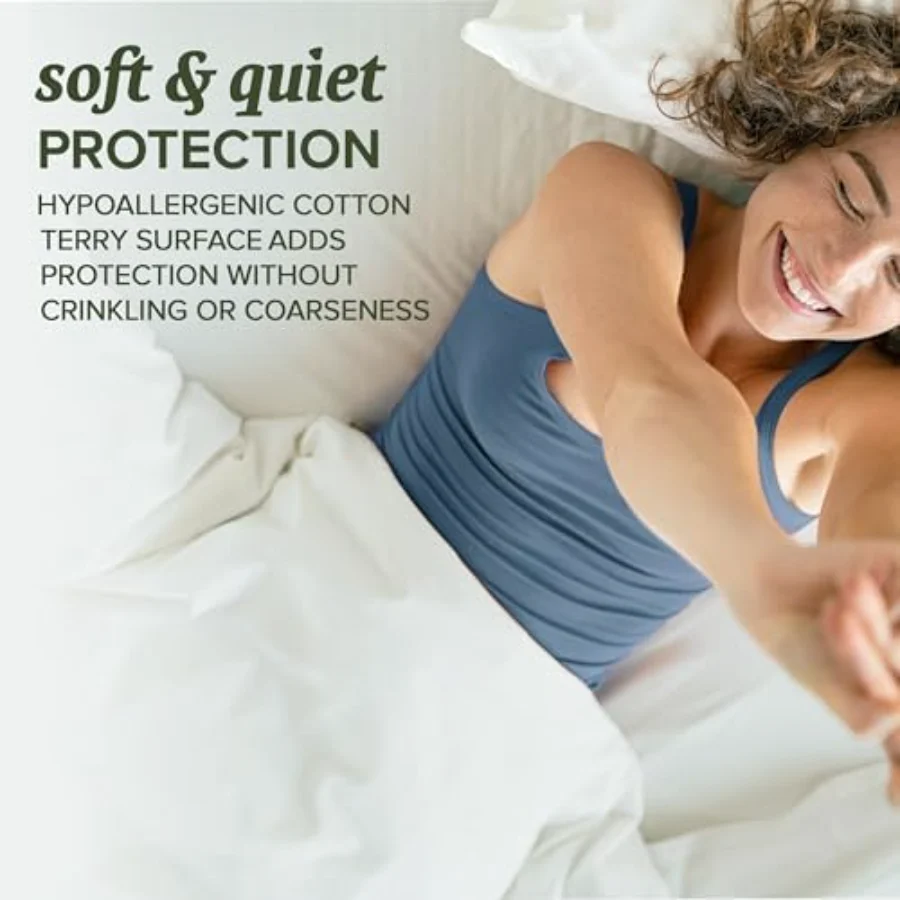 Hotel-Grade Cotton Blend Mattress Protector King, view 3
