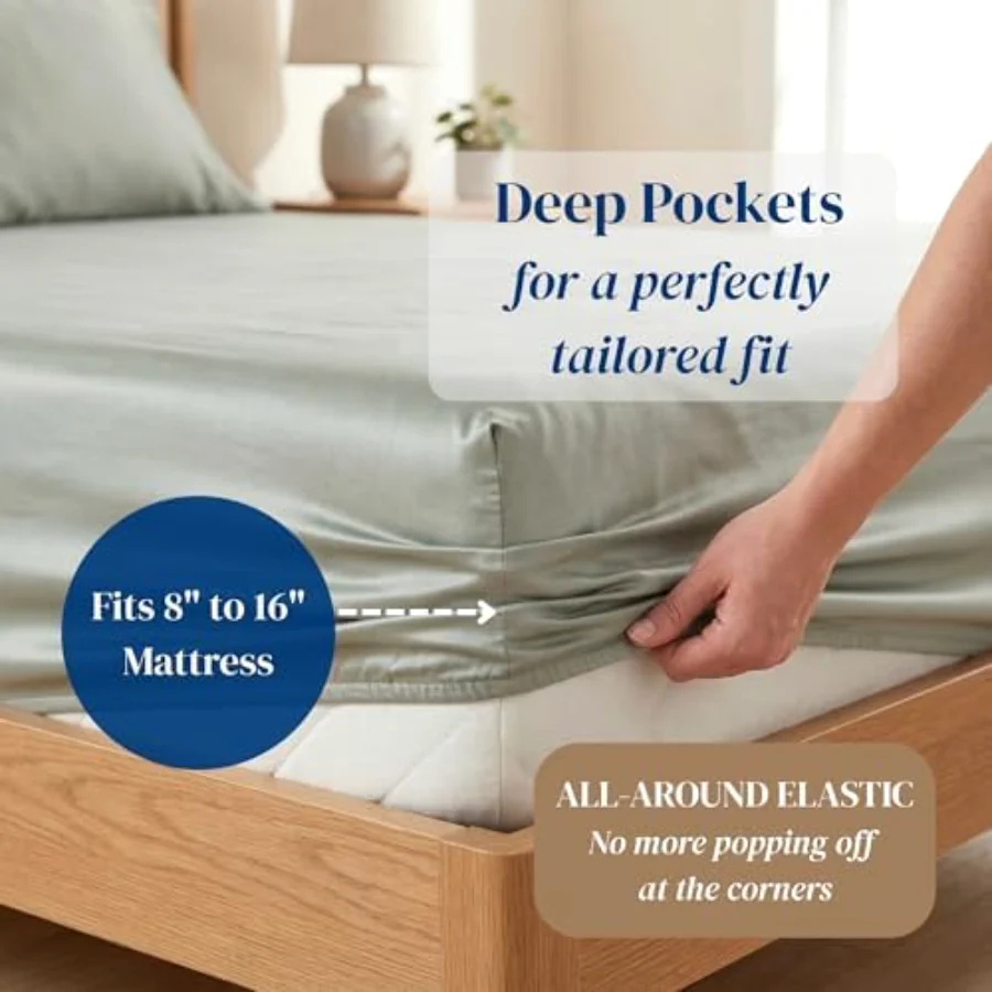 100% Cotton Sheet Set Cal King, view 2