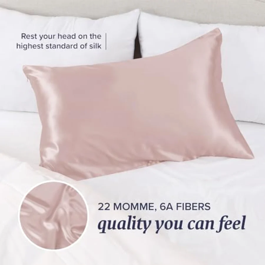 Silk Pillowcases Queen, Set of 1, 04 - Cherry Pink, view 2