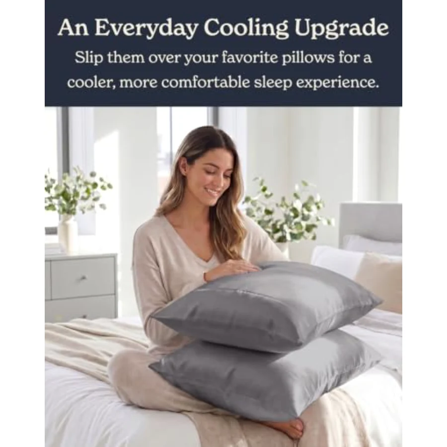 Cooling Pillowcases King, Set of 2, 04 - Dark Gray, view 6