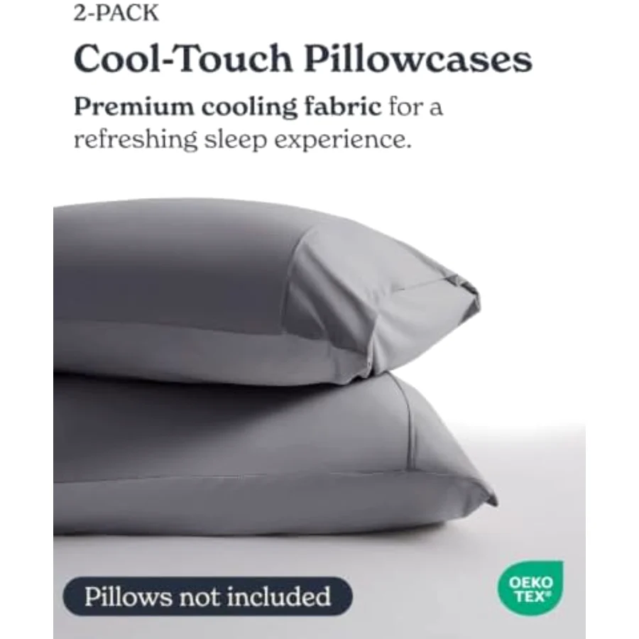 Cooling Pillowcases Standard/Queen, Set of 2, 04 - Dark Gray, view 4