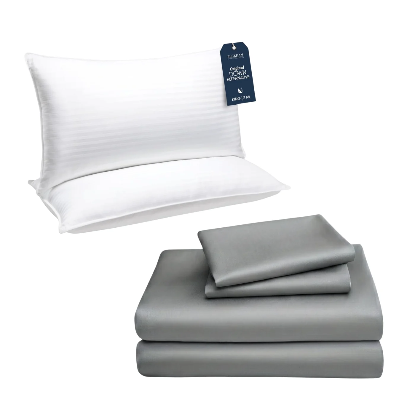 Down Alternative Bedding Bundle King, Set of 4, Dark Gray