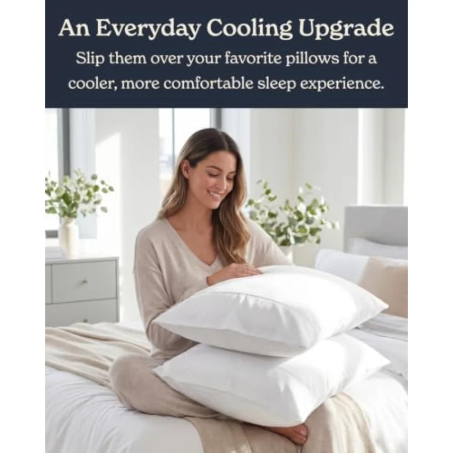 Cooling Pillowcases Standard/Queen, Set of 2, 03 - Gray, view 6