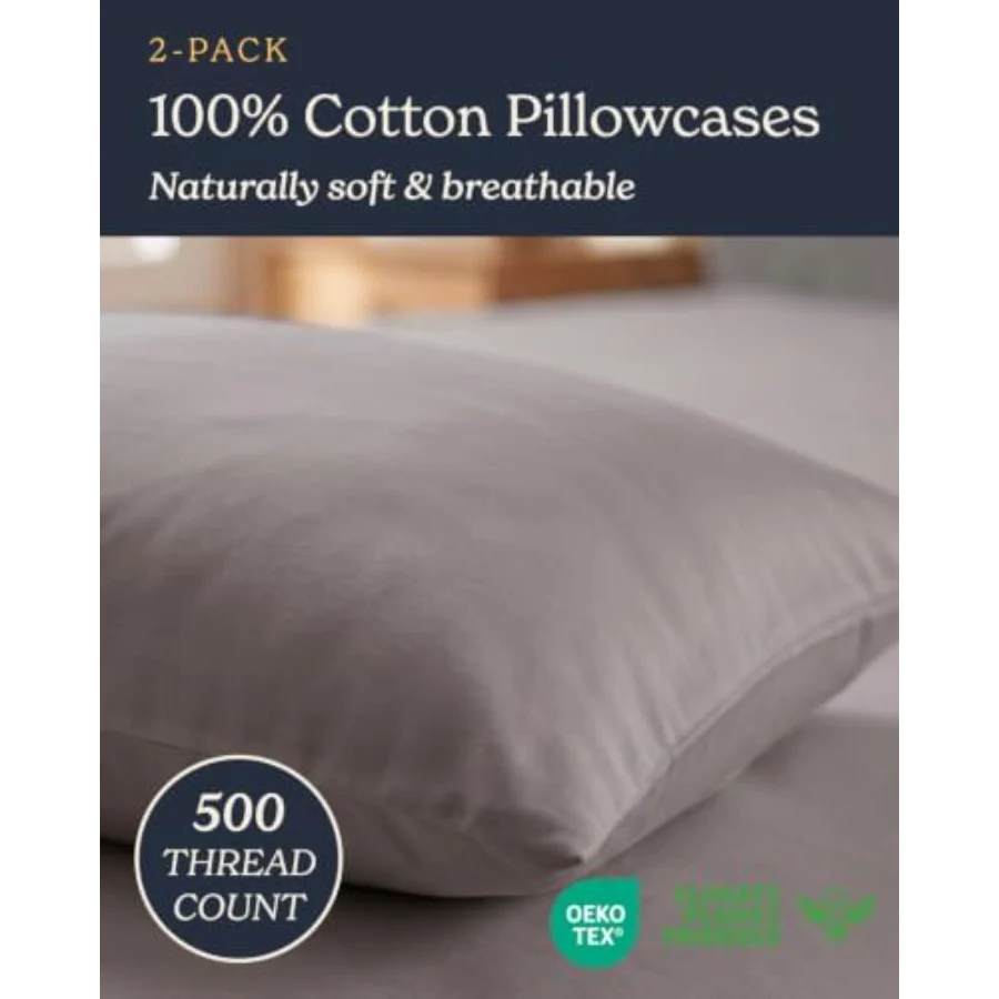 Cool Touch Sateen Pillowcases Queen, Set of 2, view 2