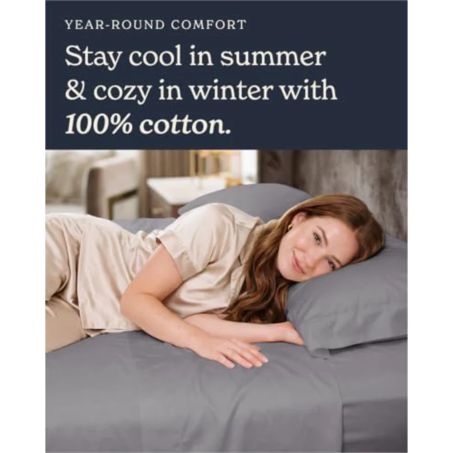 Cool Touch Sateen Pillowcases Queen, Set of 2, view 6