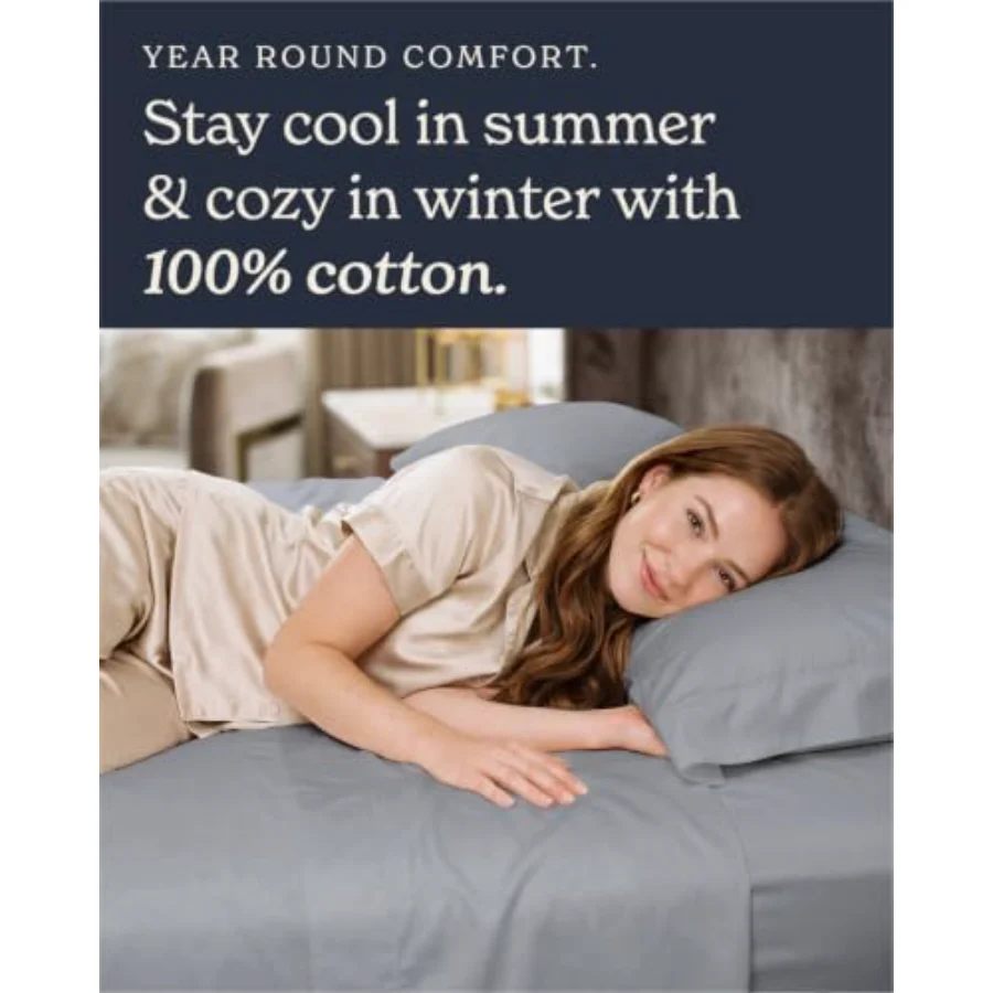 100% Cotton Sheet Set Queen, Set of 4, view 6