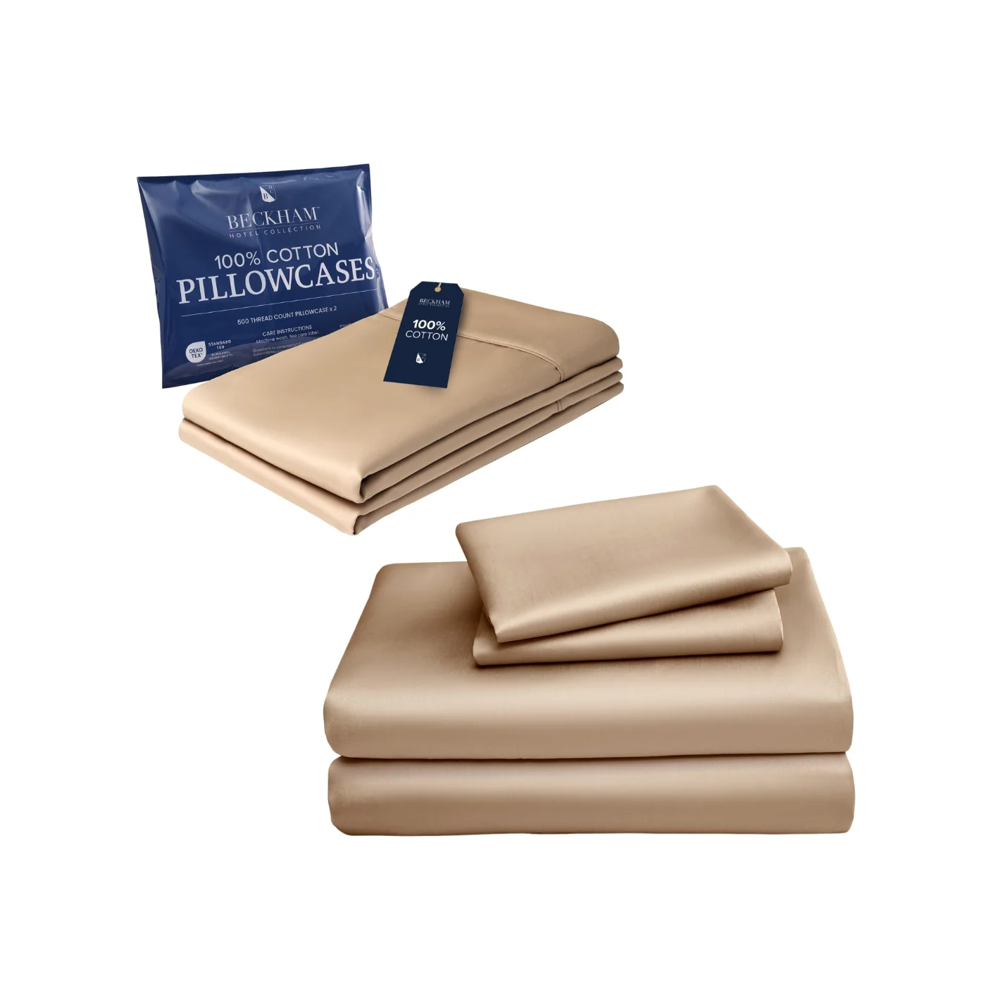 500TC Sateen Pillowcases King, Set of 6