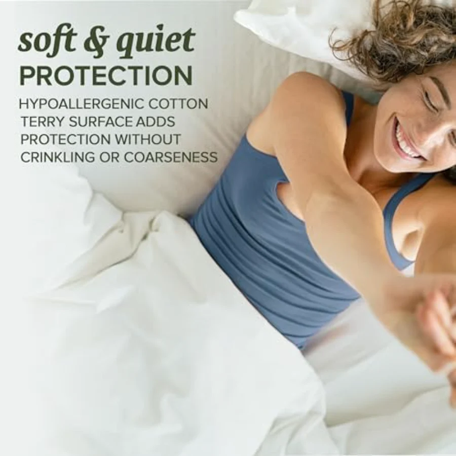 Hotel-Grade Cotton Blend Mattress Protector Twin XL, view 3
