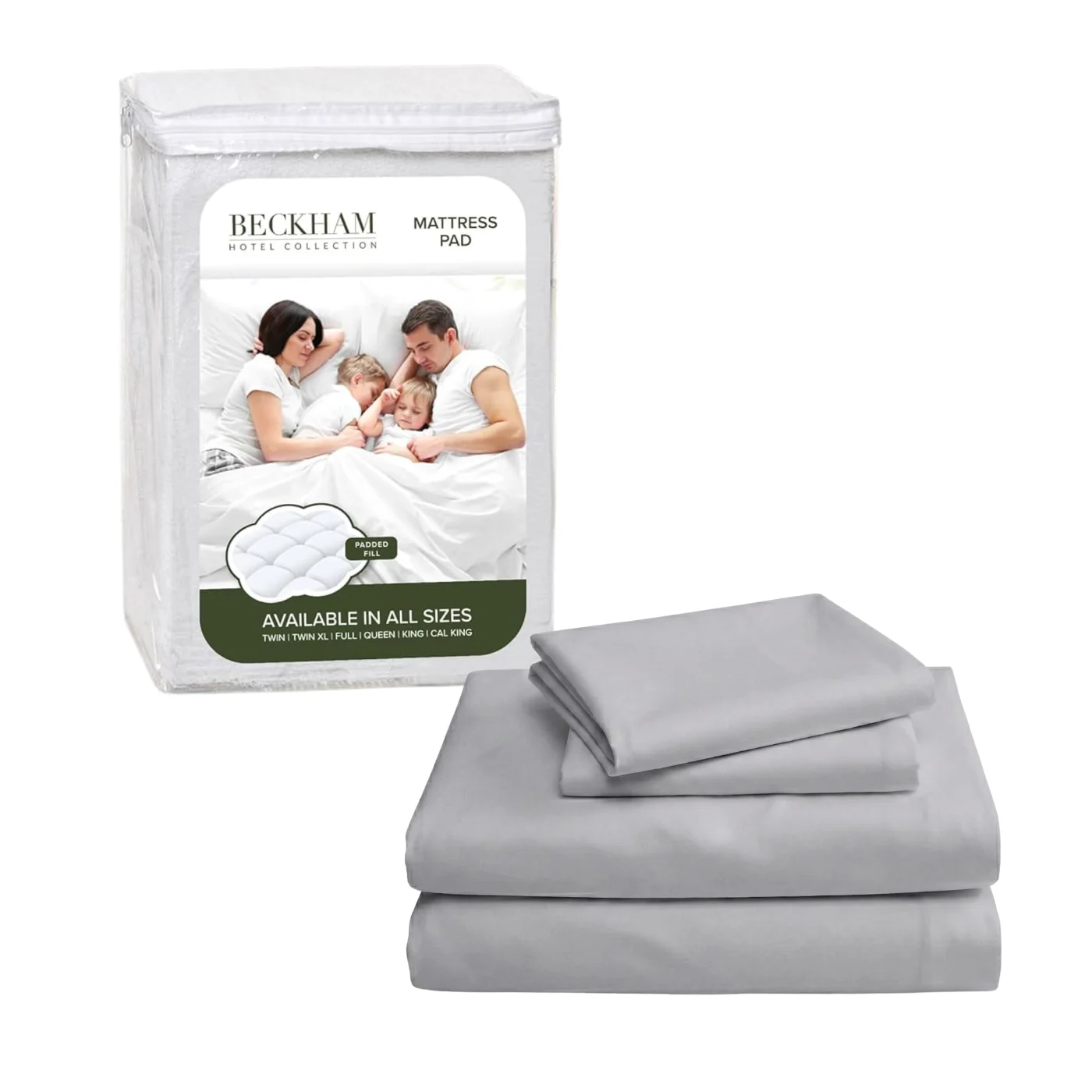Deep Pocket Mattress Pad Cal King, Gray
