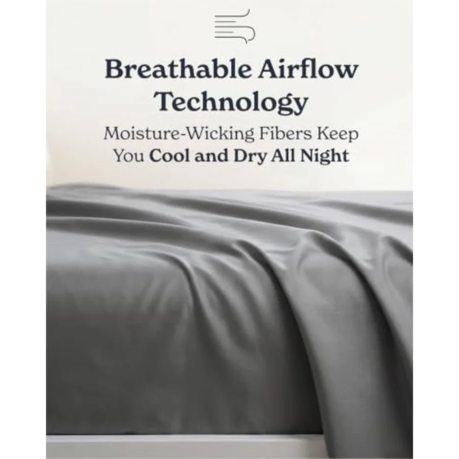 Cooling Sheet Set Queen, Set of 4, 04 - Dark Gray, view 4