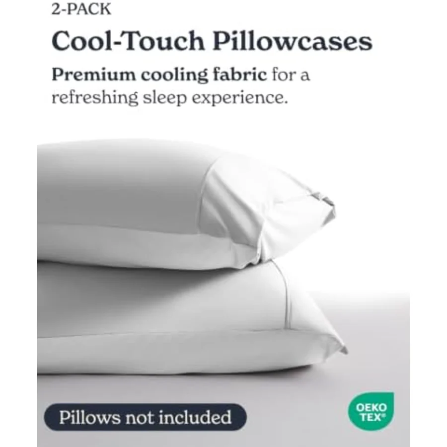 Cooling Pillowcases Standard/Queen, Set of 2, 03 - Gray, view 4