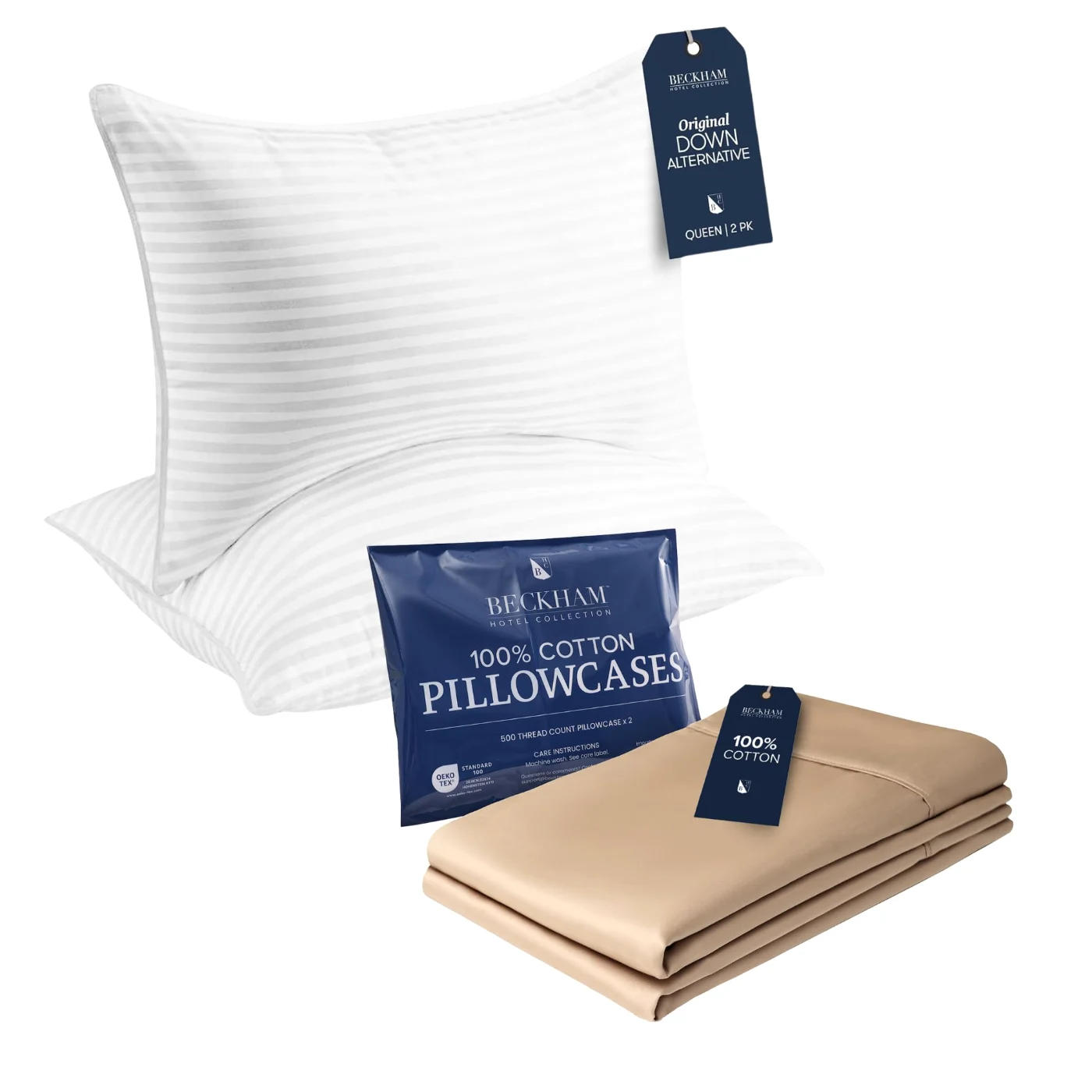 Down Alternative Bedding Bundle Queen, Sand