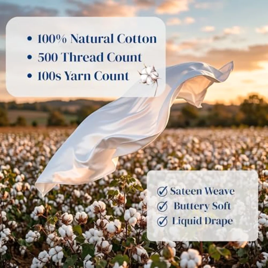 100% Cotton Sheet Set Cal King, view 5