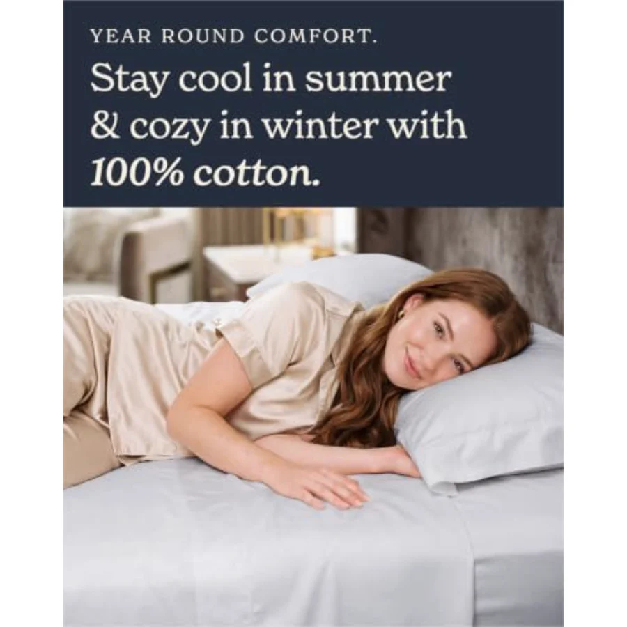 100% Cotton Sheet Set King, view 6