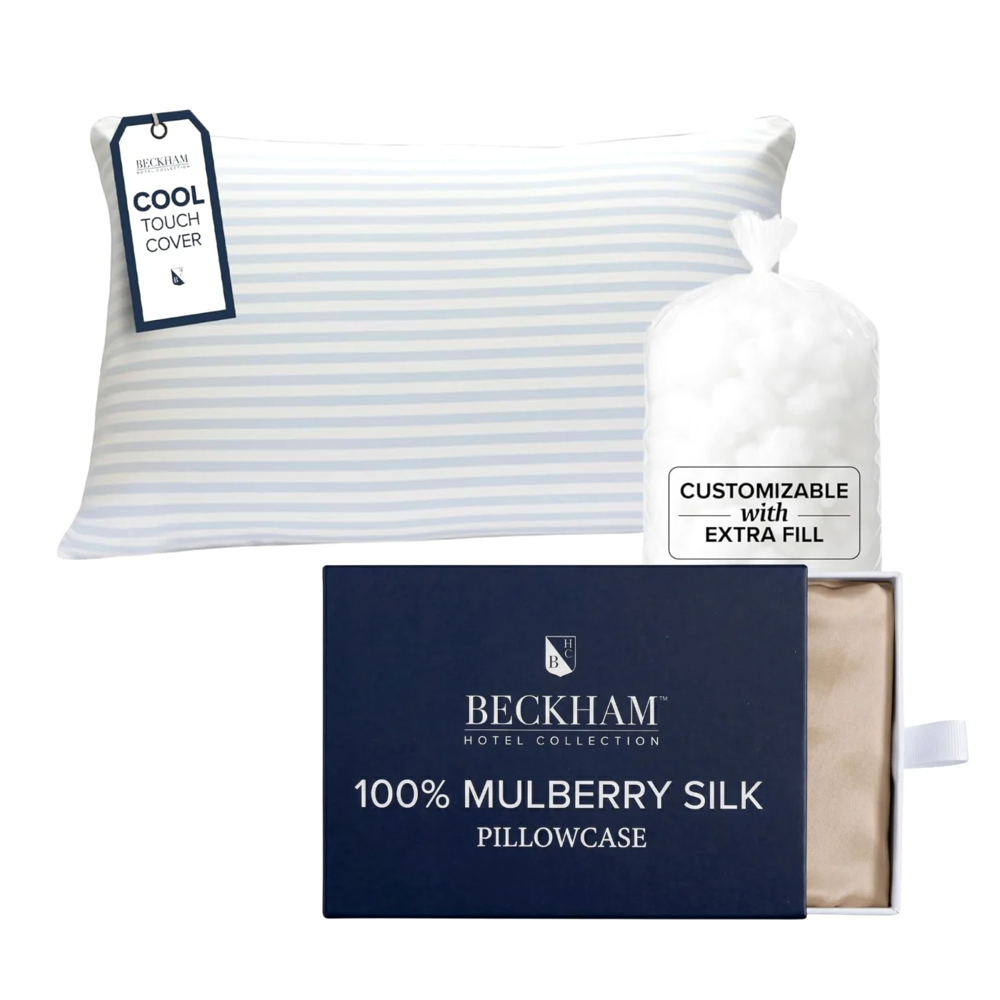 Adjustable Cooling Pillowcases King, Set of 1, Champagne