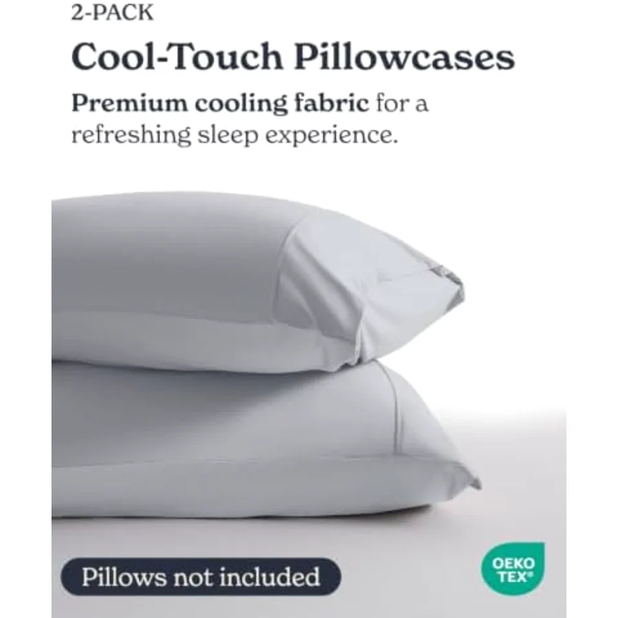 Cooling Pillowcases King, Set of 2, 02 - Light Gray, view 4