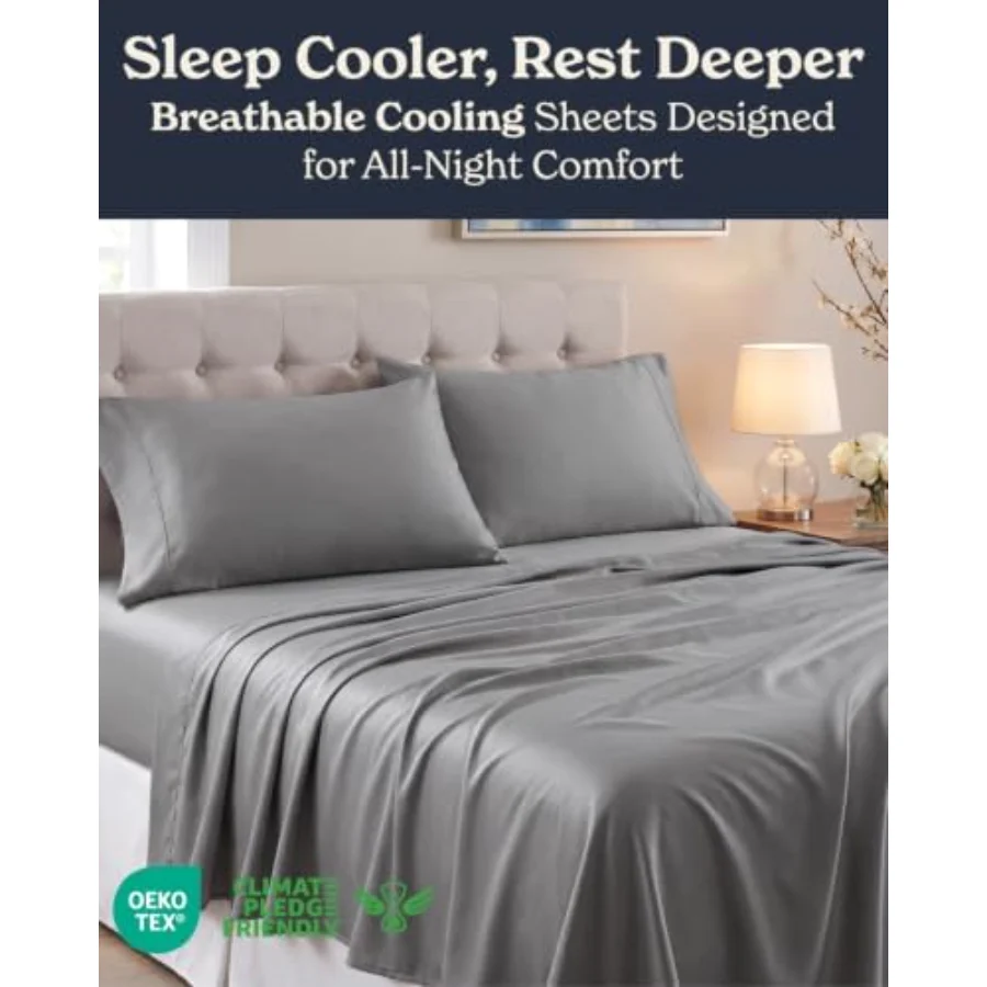 Cooling Sheet Set Queen, Set of 4, 04 - Dark Gray, view 2