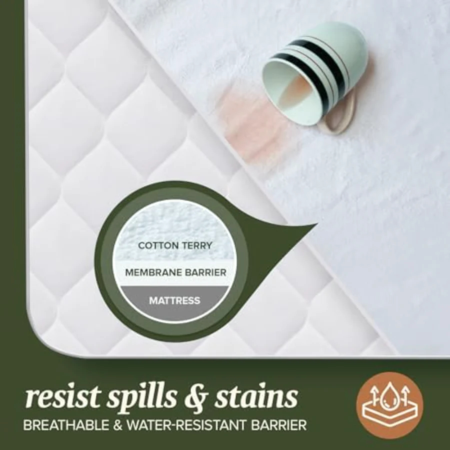 Hotel-Grade Cotton Blend Mattress Protector King, view 2