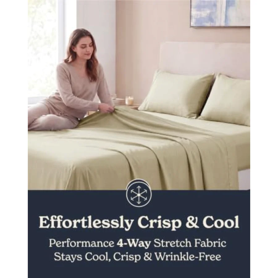 Cooling Sheet Set Queen, Set of 4, 05 - Sand, view 7