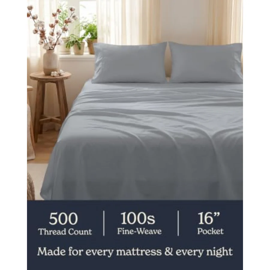 100% Cotton Sheet Set Queen, Set of 4, view 4