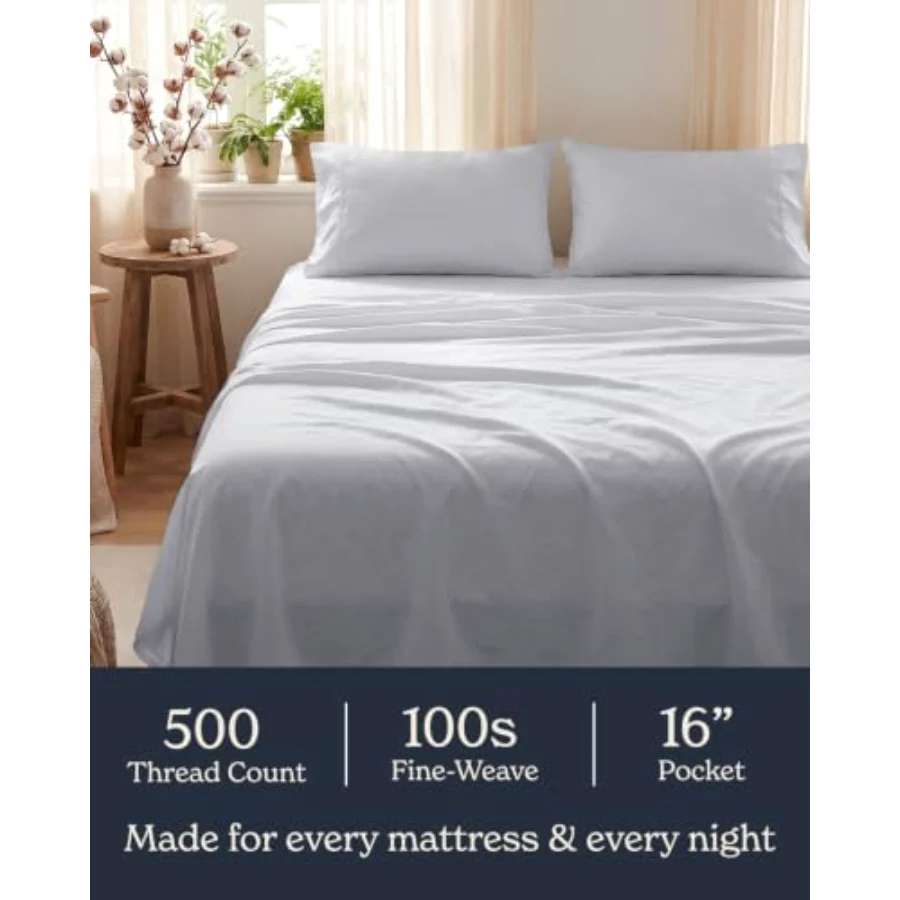 100% Cotton Sheet Set King, view 4